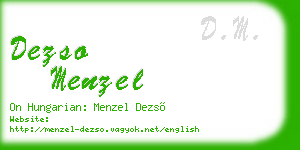 dezso menzel business card
